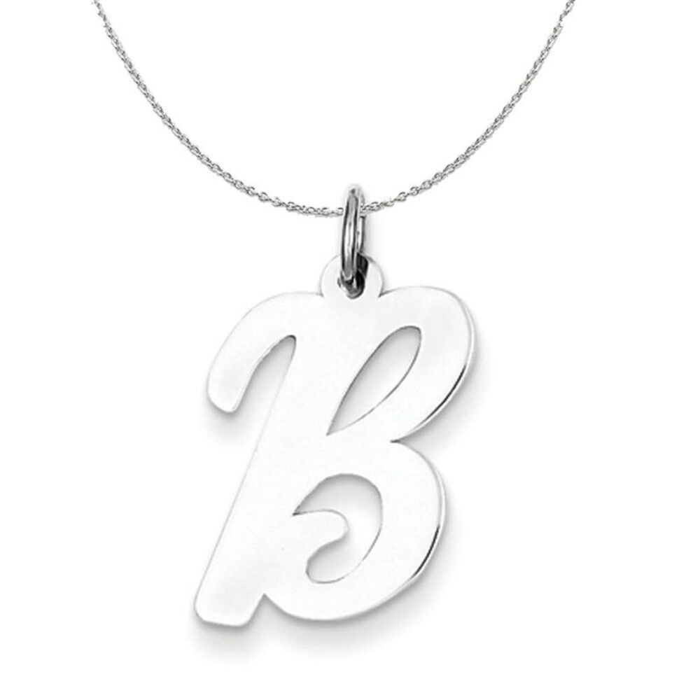 Silver Madison Collection LG Classic Script Initial B Necklace - 24 In